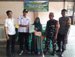 Polsek Wanaraja Monitoring Pelaksanaan Penyerahan Sertifikat Tanah PTSL Tahap 4