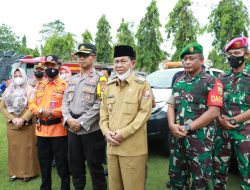 Dalam Rangka Kesiapan Penanggulangan Bencana, Tiga Pilar Pemkab Lampung Utara Gelar Apel Gabungan
