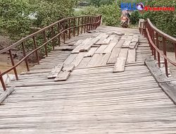 Jembatan Penghubung Antar Desa Memprihatinkan, Keuchik Gampong Naleung Harap Pemerintah Aceh Timur Peduli