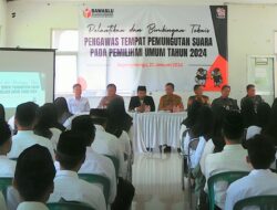 Pelantikan dan Bimtek Pada 85 Pengawas TPS PEMILU 2024, Oleh Panwascam Kecamatan Bojongmangu Berjalan Lancar