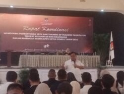 Rapat Koordinasi Monitoring Pembentukan KPPS dan Training Of Trainers Fasilitator Tingkat Kecamatan dan Kelurahan Dalam Bimbingan Teknis KPPS Untuk Pemilu Tahun 2024
