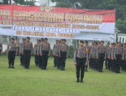 Apel Pergeseran Pasukan Dalam Rangka Operasi Mantap Brata 2024 Tahapan Pengamanan Pungutan Suara Polres Bogor Bersama Forkompinda Kabupaten Bogor
