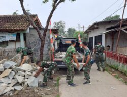 Satgas TMMD Kodim 0509 Kabupaten Bekasi Giat Laksanakan Program Pembangunan Turap