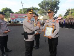 Kapolres Cianjur Pimpin Apel Pemberian Penghargaan Kepada Jajaran Polsek Yang Berprestasi