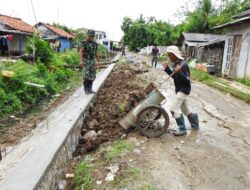 Memasuki Tahap Akhir Pembangunan Turap, Yang Digenjot Team Satgas TMMD 119 Kodim 0509