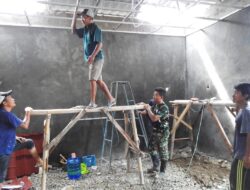 Satgas TMMD 119 Kodim 0509, Masih Terus Kebut Pembangunan Posyandu di Wilayah Karangbahagia