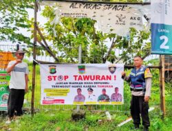 Dalam Rangka Menciptakan Harkamtibmas, Polsek Cikarang Pusat Pasang Spanduk yang Bertuliskan “STOP TAWURAN”