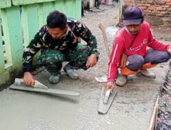 Satgas TMMD 119 Kodim 0509, Disibukan Dengan Kegiatan Pengecoran Di Titik 6 Kecamatan Karangbahagia