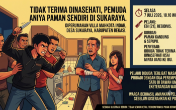 Tidak Terima Dinasehati, Seorang Pemuda Diduga Aniaya Pamannya Sendiri di Sukaraya Kabupaten Bekasi