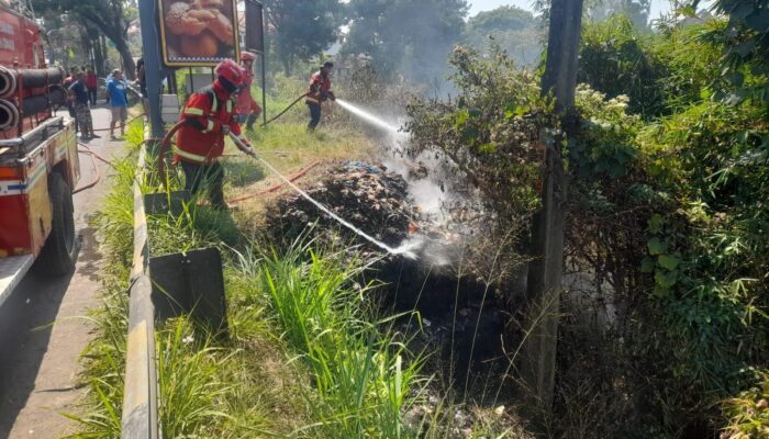Lahan Dipenuhi Sampah di Jalur Puncak Cianjur Terbakar, Diduga Berawal dari Pembakaran Sampah Liar