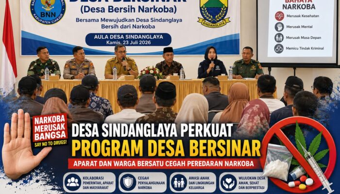 Desa Sindanglaya Perkuat Program Desa Bersinar, BNNK Cianjur Ajak Orang Tua Awasi Anak Cegah Penyalahgunaan Narkoba