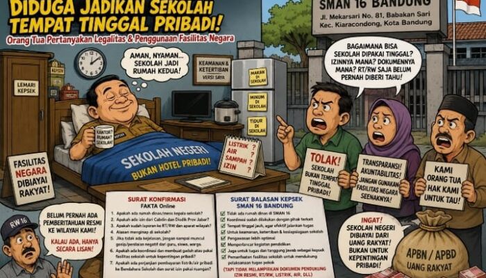 HEBOH! Kepala SMAN 16 Bandung Diduga Jadikan Sekolah Tempat Tinggal, Orang Tua Pertanyakan Legalitas dan Penggunaan Fasilitas Negara
