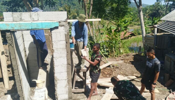 Satgas TMMD Ke-129 Lanjutkan Pembangunan Rutilahu dan MCK di Desa Mekarmukti