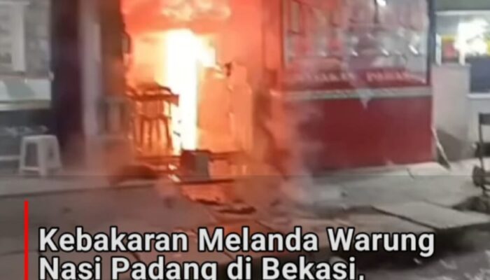 Breaking News ! Warung Nasi Padang di Karang Bahagia Bekasi Hangus Terbakar, Diduga Akibat Ledakan Tabung Gas