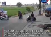 Detik-Detik Menegangkan Ibu-Ibu Hadang Pencuri Motor di Purwasari Karawang, Pelaku Lolos di Tengah Keramaian!
