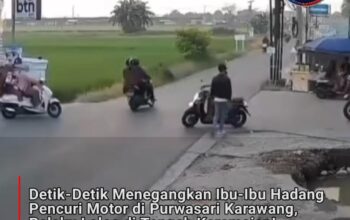 Detik-Detik Menegangkan Ibu-Ibu Hadang Pencuri Motor di Purwasari Karawang, Pelaku Lolos di Tengah Keramaian!