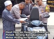 Hasil Operasi Kejahatan Jalanan, Polsek Serang Baru Serahkan Motor Hilang ke Pemilik