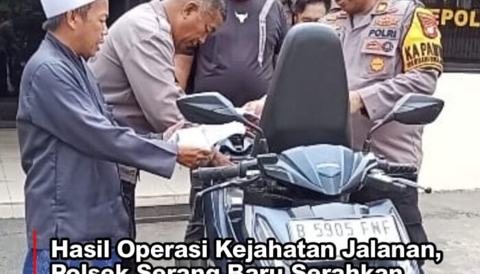 Hasil Operasi Kejahatan Jalanan, Polsek Serang Baru Serahkan Motor Hilang ke Pemilik