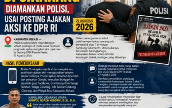 Seorang Pria di Cikarang Diamankan Polisi, Usai Posting Ajakan Aksi ke DPR RI 27 Agustus