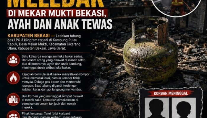 Gas LPG 3 Kg Meledak di Mekar Mukti Bekasi, Ayah dan Anak Tewas