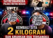 Ganja Dipesan Lewat Media Sosial, Dua Pria di Tangerang Diciduk Satresnarkoba Polres Metro Bekasi