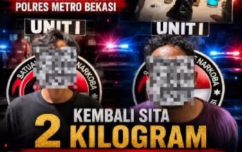 Ganja Dipesan Lewat Media Sosial, Dua Pria di Tangerang Diciduk Satresnarkoba Polres Metro Bekasi