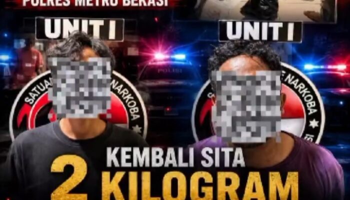 Ganja Dipesan Lewat Media Sosial, Dua Pria di Tangerang Diciduk Satresnarkoba Polres Metro Bekasi