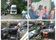 Pohon Tumbang di Jalur Ciawi–Sukabumi Timpa Truk Wing Box dan Mobil Dinas Polisi, Satu Anggota Luka Serius