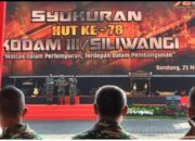 Syukuran HUT Ke – 78 Kodam III Siliwangi Usung Tema “Militan Dalam Pertempuran, Terdepan Dalam Pembangunan”