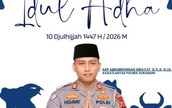 Satlantas Polres Sukabumi Tebar Pesan Damai di Hari Raya Idul Adha 1447 H