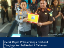 Gerak Cepat Polres Cianjur Berhasil Tangkap Kembali 6 dari 7 Tahanan Yang Kabur