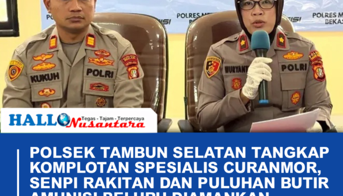 Polsek Tambun Selatan Tangkap Komplotan Spesialis Curanmor, Senpi Rakitan dan Puluhan Butir Amunisi Peluru Diamankan